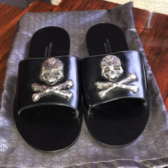 skull flip flops mens